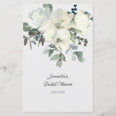 Brautparty Game Emoji Pictionary White Floral (Rückseite)