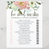 Brautparty Game Er sagte, sie sagte Eggshell Rose (Vorderseite)