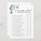 Brautparty Game-Eucalyptus-Guess Who Programm (Vorne/Hinten)