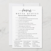 Brautparty Game Fame Movie Quotes Einladung (Vorderseite)