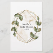 Brautparty Game Gold Sage Rate die Dress Card Flyer (Hinten)