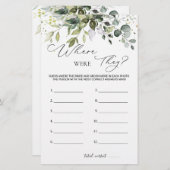 Brautparty Game Greenerity wo sie waren Briefpapier (Vorne/Hinten)