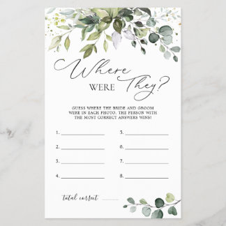 Brautparty Game Greenerity wo sie waren Flyer