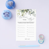 Brautparty Game Greenerity wo sie waren Flyer (Einzeln)