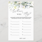 Brautparty Game Greenerity wo sie waren Flyer (Vorne)