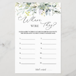 Brautparty Game Greenerity wo sie waren Flyer