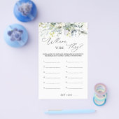 Brautparty Game Greenerity wo sie waren Flyer (Einzeln)