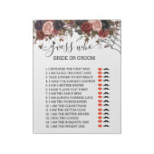 Brautparty Game Guess Wer Halloween Notizblock (Rotiert)