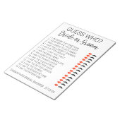 Brautparty Game Guess Wer Notizblock (angewinkelt)