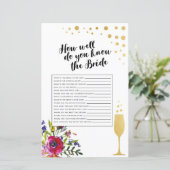 Brautparty Game Kennen Sie den Bride Champagne (Stehend Vorderseite)
