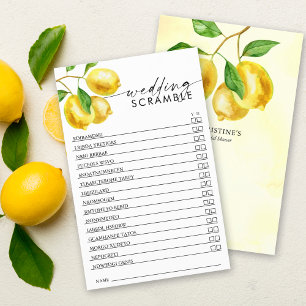 Brautparty Game Lemon Wasserfarbenscramble