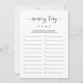 Brautparty Game Memory Tray Item Game Card Einladung (Vorderseite)