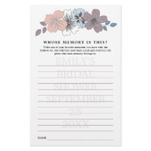 Brautparty Game mit Memory Blue Pink Florals