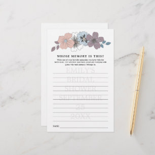 Brautparty Game mit Memory Blue Pink Florals