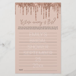 Brautparty Game mit Memory Rose Gold Glitzer