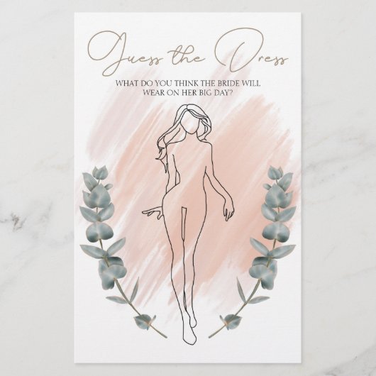 Brautparty Game Modern Boho Raten Sie das Kleid Flyer (Vorne)