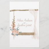 Brautparty Game Modern Boho Raten Sie das Kleid Flyer (Hinten)