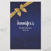 Brautparty Game Navy Gold Raten Sie das Kleid Flyer (Hinten)