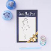 Brautparty Game Navy Gold Raten Sie das Kleid Flyer (Einzeln)