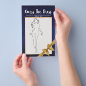 Brautparty Game Navy Gold Raten Sie das Kleid Flyer (Handgriff)