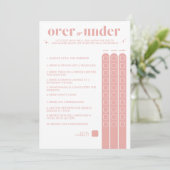 Brautparty Game - Over oder Under Programm (Stehend Vorderseite)