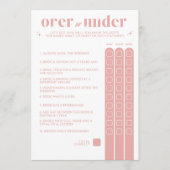 Brautparty Game - Over oder Under Programm (Vorderseite)