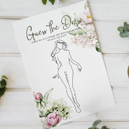 Brautparty Game Peonies Pink Guess the Dress Flyer