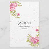 Brautparty Game Pink Floral Ratet das Kleid Flyer (Hinten)