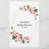 Brautparty Game Pink Roses Raten Sie die Kleiderka Flyer (Hinten)