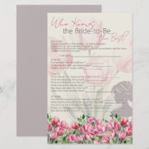 Brautparty Game Pink Tulips, die die besten kennt