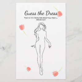 Brautparty Game Pink Tulips Raten Sie das Kleid Flyer