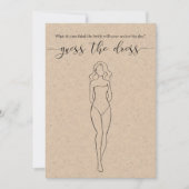 Brautparty Game rät das Dress Kraft Papier Einladung (Vorderseite)