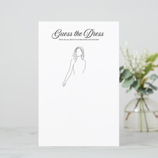 Brautparty Game: Raten Sie mal das Kleid (Stehend Vorderseite)