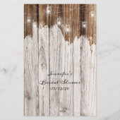 Brautparty Game Rustic Holz Ratet das Kleid Flyer (Hinten)