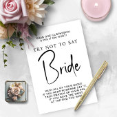 Brautparty Game Sage keine Bride Card Einladung