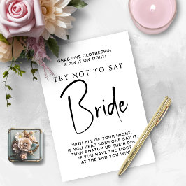 Brautparty Game Sage keine Bride Card Einladung