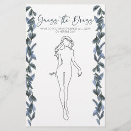 Brautparty Game Sage Silve Ratet die Dress Card Flyer