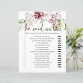 Brautparty Game sagte er sagte, dass Peonys rosa (Stehend Vorderseite)