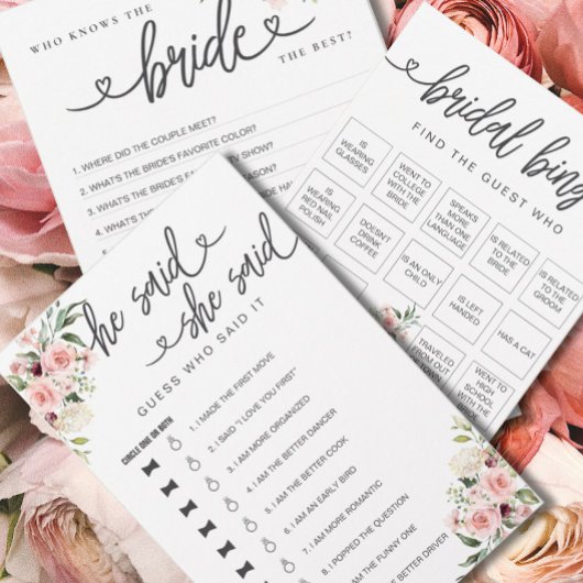 Brautparty Game sagte er sagte, sie sagte raten