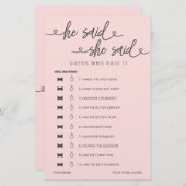 Brautparty Game sagte er sagte, sie sagte raten (Vorne/Hinten)