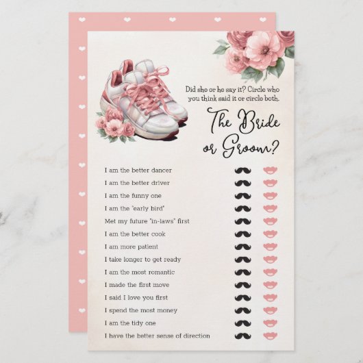 Brautparty Game, sagte er, sie sagte Blumenschlauc (Vorne/Hinten)