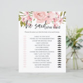 Brautparty Game, sagte er, sie sagte rosa Rosen (Stehend Vorderseite)