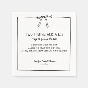 Brautparty Game "Two Truths and a Lie" Fun Fakt Serviette