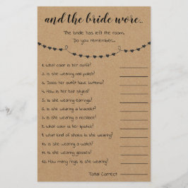 Brautparty Game und Bridge Wore Card Flyer