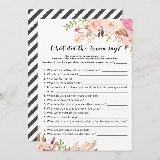 Brautparty Game - Was hat der Gräuel gesagt? Einladung