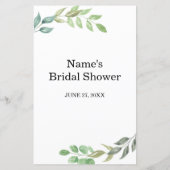 Brautparty Game, was in Ihrer puristischen Grünanl (Rückseite)