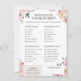 Brautparty Game Was ist in eurem purfarbenen Rosa? Einladung