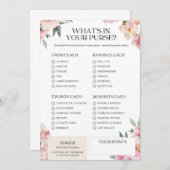 Brautparty Game Was ist in eurem purfarbenen Rosa? Einladung (Vorne/Hinten)