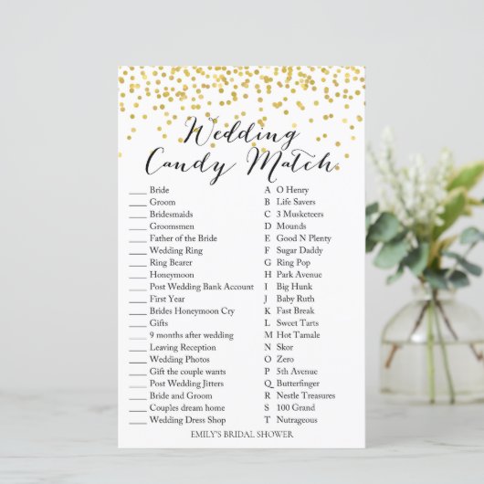 Brautparty Game - Wedding Candy Game & Ansty (Stehend Vorderseite)