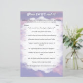 Brautparty Game "Welcher Swift hat es gesagt?" (Stehend Vorderseite)